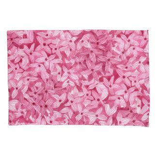 Housse D'oreillers Aquarelle fleurs lilas : arrière - plan rose