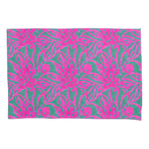 Housse D'oreillers Aquarelle Hot rose Aqua Oversize Damask Inspiré