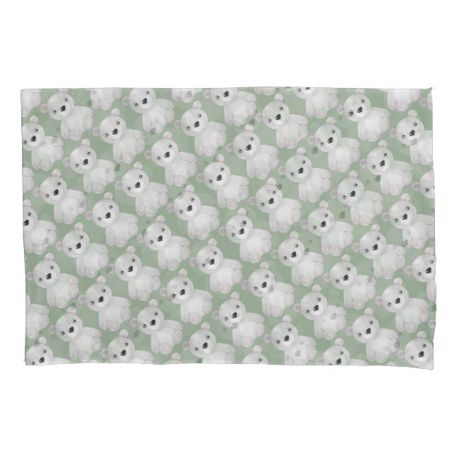 Housse D'oreillers Aquarelle Ours Enfants Décor Literie (devant)