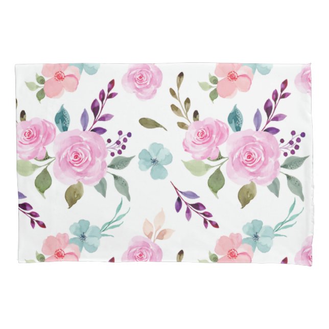 Housse D'oreillers Aquarelle rose (devant)