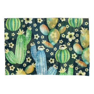 Housse D'oreillers Aquarelle Succulente Cactus Motif Floral