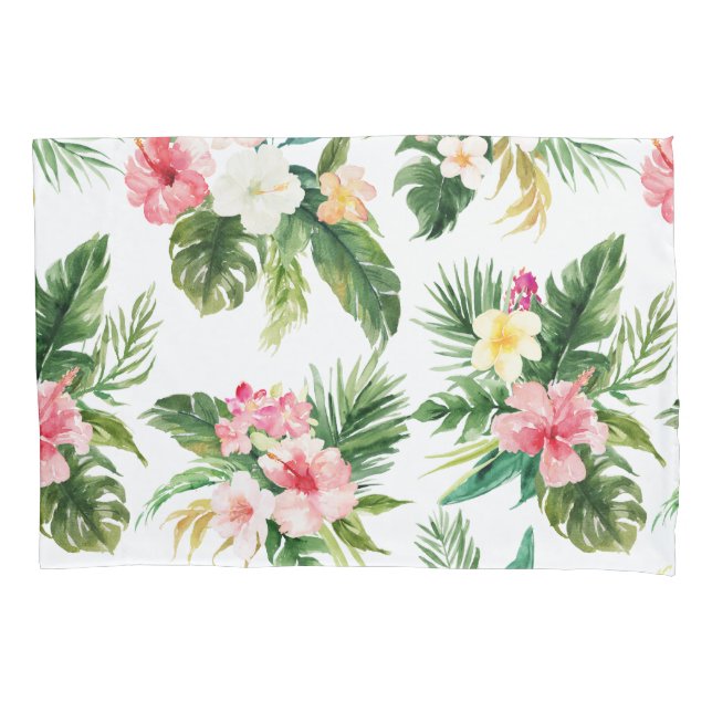 Housse D'oreillers Aquarelle Tropical Floral Patal Coussin Coque (devant)