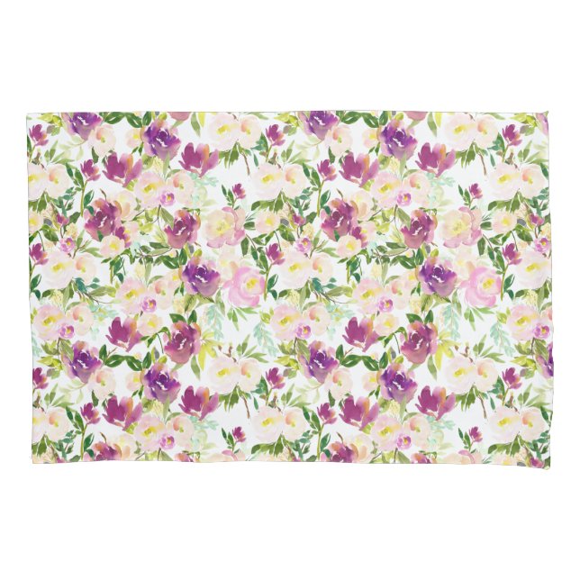 Housse D'oreillers Aquarelle violette rose Fille (devant)