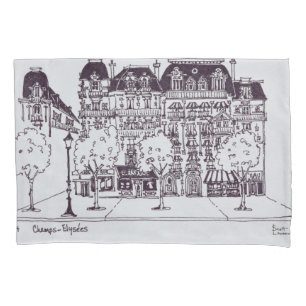 Housse D'oreillers Architecture Haussmannienne Champs Élysées