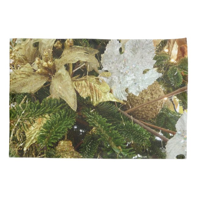 Housse D'oreillers Argent et or Noël Arbre II (Dos)