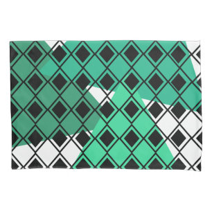 Housse D'oreillers Arlequin Triangle Vert