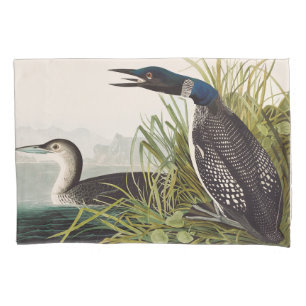 Housse D'oreillers Art de la nature sur l'oiseau plongeon commun Audu