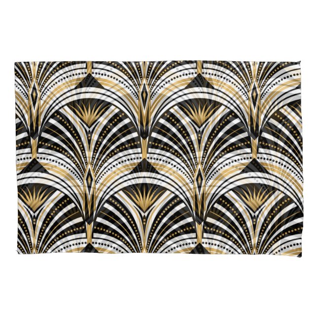 Housse D'oreillers Art Déco Gold Black Elegance : Années folles (devant)