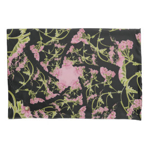 Housse D'oreillers Art fractal d'Achille rose et noir
