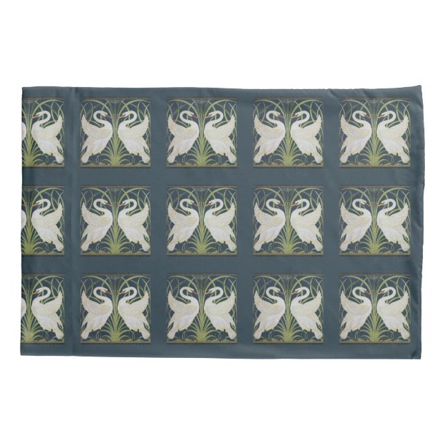 Housse D'oreillers Art Nouveau Swan Deux Swans (Dos)