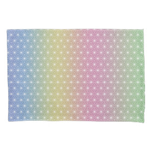 Housse D'oreillers Asanoha japonais traditionnel Pascal pastel Arc-en