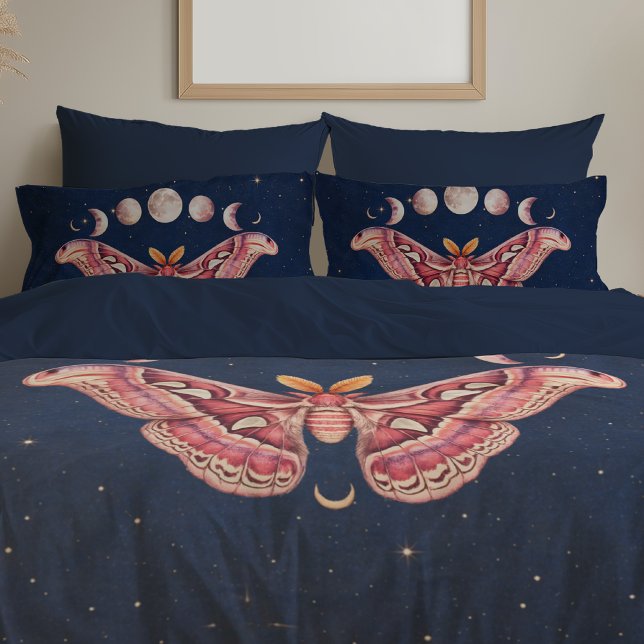 Housse D'oreillers Atlas Moth Night Sky Cosmos Moon Phase | Boho Art (Créateur téléchargé)