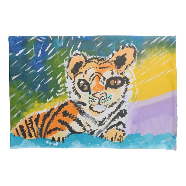 Housse D'oreillers Baby Tiger "Art by Kids" (devant)