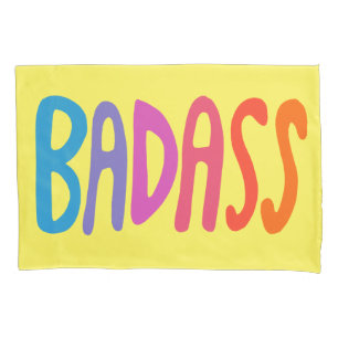 Housse D'oreillers BADASS Cool coloré et Jaune amusant