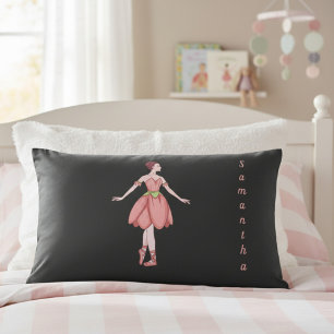 Housse D'oreillers Ballerine sur mesure rose et noir