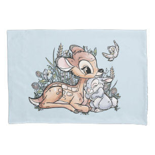 Housse D'oreillers Bambi & Thumper Assis Dans Les Fleurs