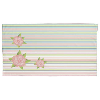 Housse D'oreillers Bande rose pastel