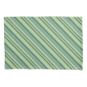 Housse D'oreillers Bandes diagonales vert olive