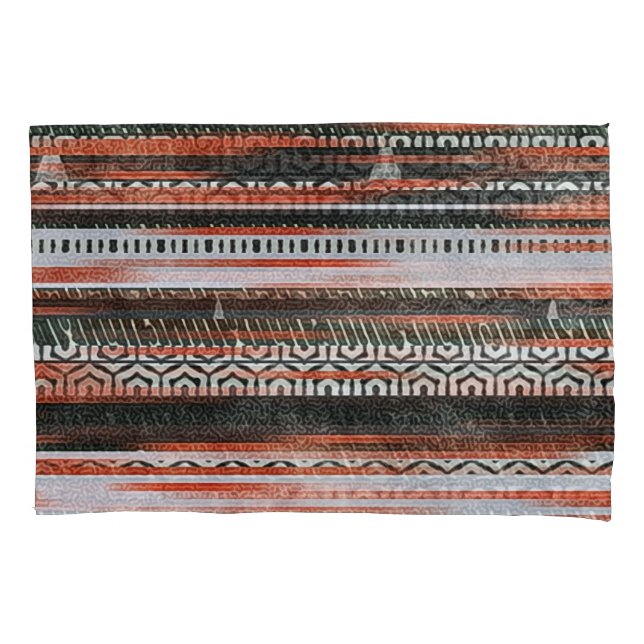 Housse D'oreillers Bandes ethniques tribales : conception du tapis. (devant)