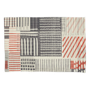 Housse D'oreillers Bandes géométriques dessinées à la main, motif san