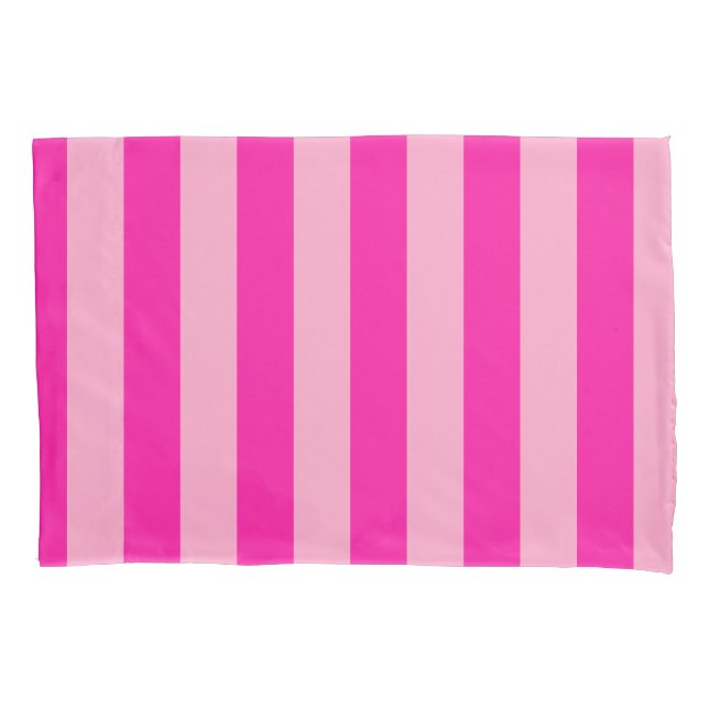 Housse D'oreillers Bandes verticales rose chaud (devant)
