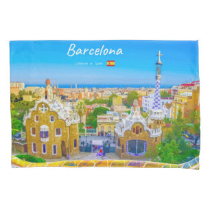 Housse D'oreillers Barcelone, Espagne - Parc Guell Mosaïque Gaudi