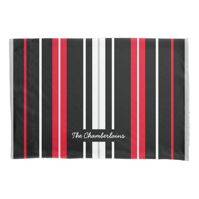 Housse D'oreillers Basique et simple rouge blanc et noir (devant)