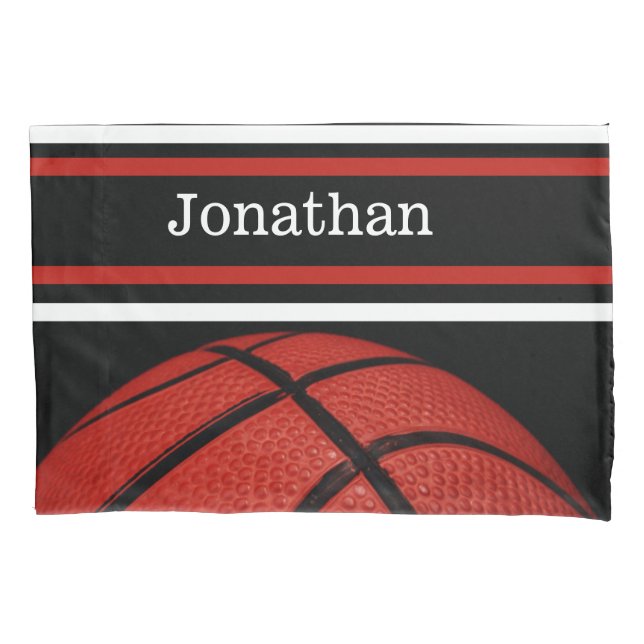 Housse D'oreillers Basketball Nom du sport, entraîneur joueur coéquip (devant)
