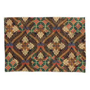 Housse D'oreillers Batik indonésien basé sur le plante : des Motifs d