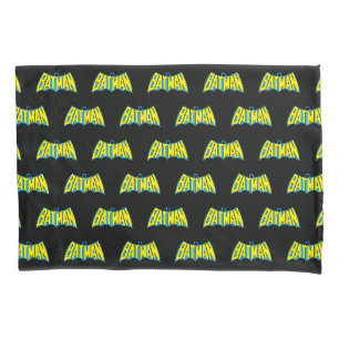 Housse D'oreillers Batman   Logo Vintage bleu jaune