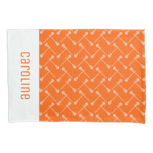 Housse D'oreillers Bâtons blancs de crosse orange à motifs