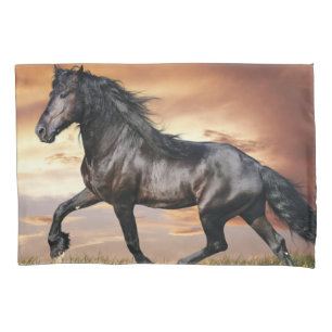 Housse D'oreillers Beau Cheval Noir