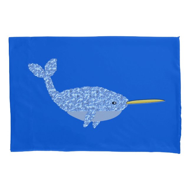 Housse D'oreillers Bébé Bleu Cute Garçon Narwhal Motif (devant)