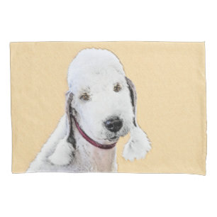 Housse D'oreillers Bedlington Terrier Peinture - Art Chien original