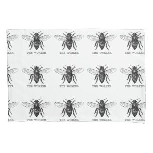 Housse D'oreillers Bee Worker Honey Black Bumblebee