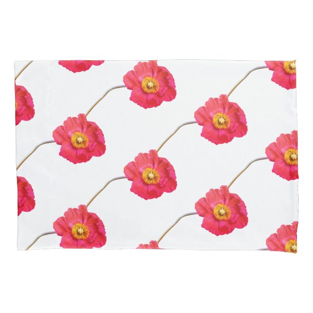 Housse D'oreillers Belle fleur de coquelicot rose rouge (devant)
