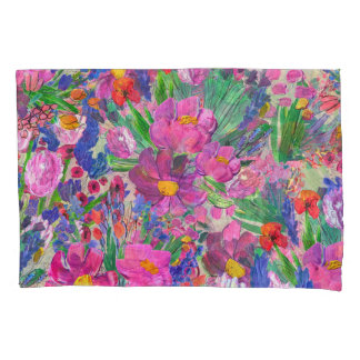 Housse D'oreillers Belles fleurs : papier peint Fleur sauvage aquarel