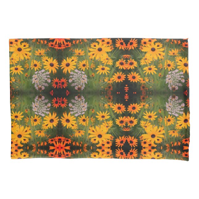 Housse D'oreillers Black Eyed Susan Flowers Abstrait Motif (devant)