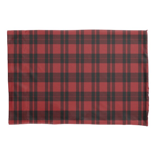Housse D'oreillers Black & Red Plaid - (devant)