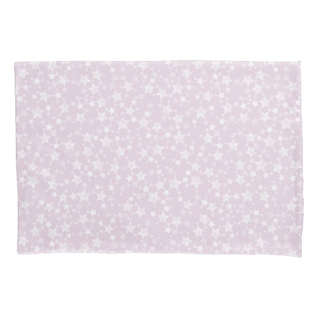 Housse D'oreillers Blanc sur Dusty Pink | Motif d'étoiles d'impressio (devant-gauche)