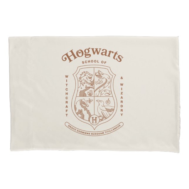 Housse D'oreillers Blason de l'école de sorcellerie et de wizardry HO (devant)