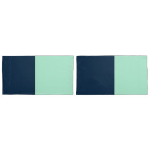 Housse D'oreillers Bleu de marin et menthe