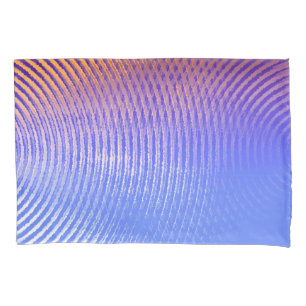 Housse D'oreillers Bleu et orange, ondes sonores motif