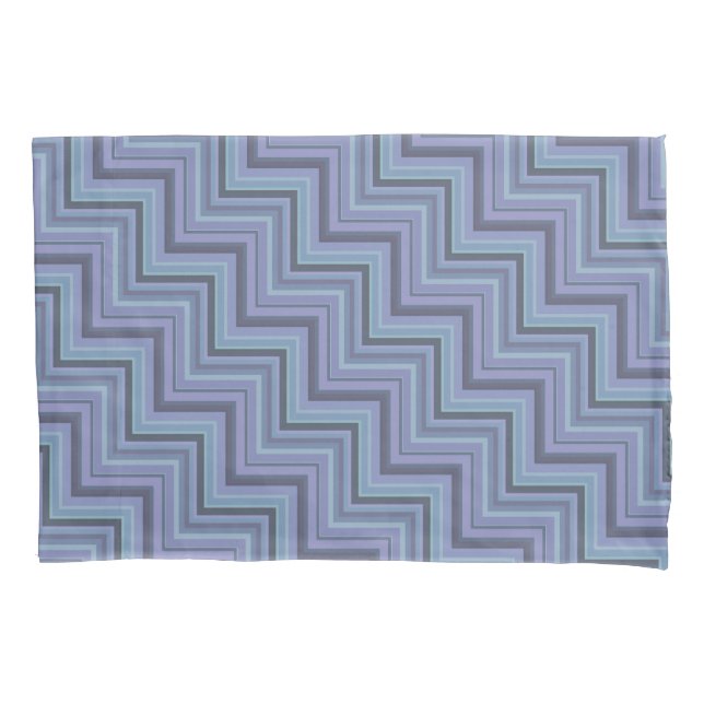 Housse D'oreillers Bleu gris rayures motif (devant)