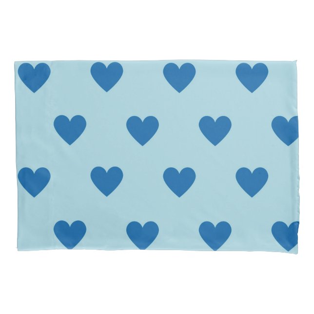 Housse D'oreillers Bleu mignon simple Motif de coeur (devant)