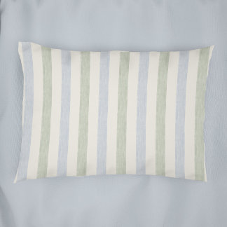 Housse D'oreillers Bleu pastel Vert sauge Rayure Boho Maison de campa