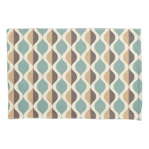 Housse D'oreillers Bleu sarcelle marron Mid Century Modern Rétro Vint