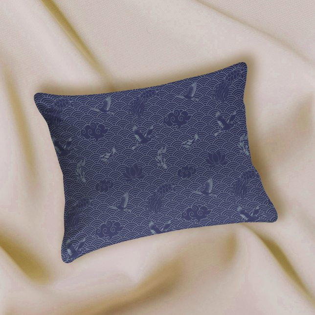 Housse D'oreillers Bleu traditionnel japonais Vague Seigaiha Motif (Créateur téléchargé)