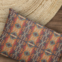 Bleu turquoise Beige Rouge foncé Art Tribal Brown