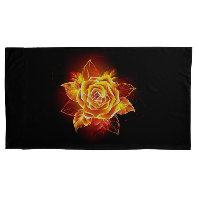 Housse D'oreillers Blooming Fire Rose (devant)